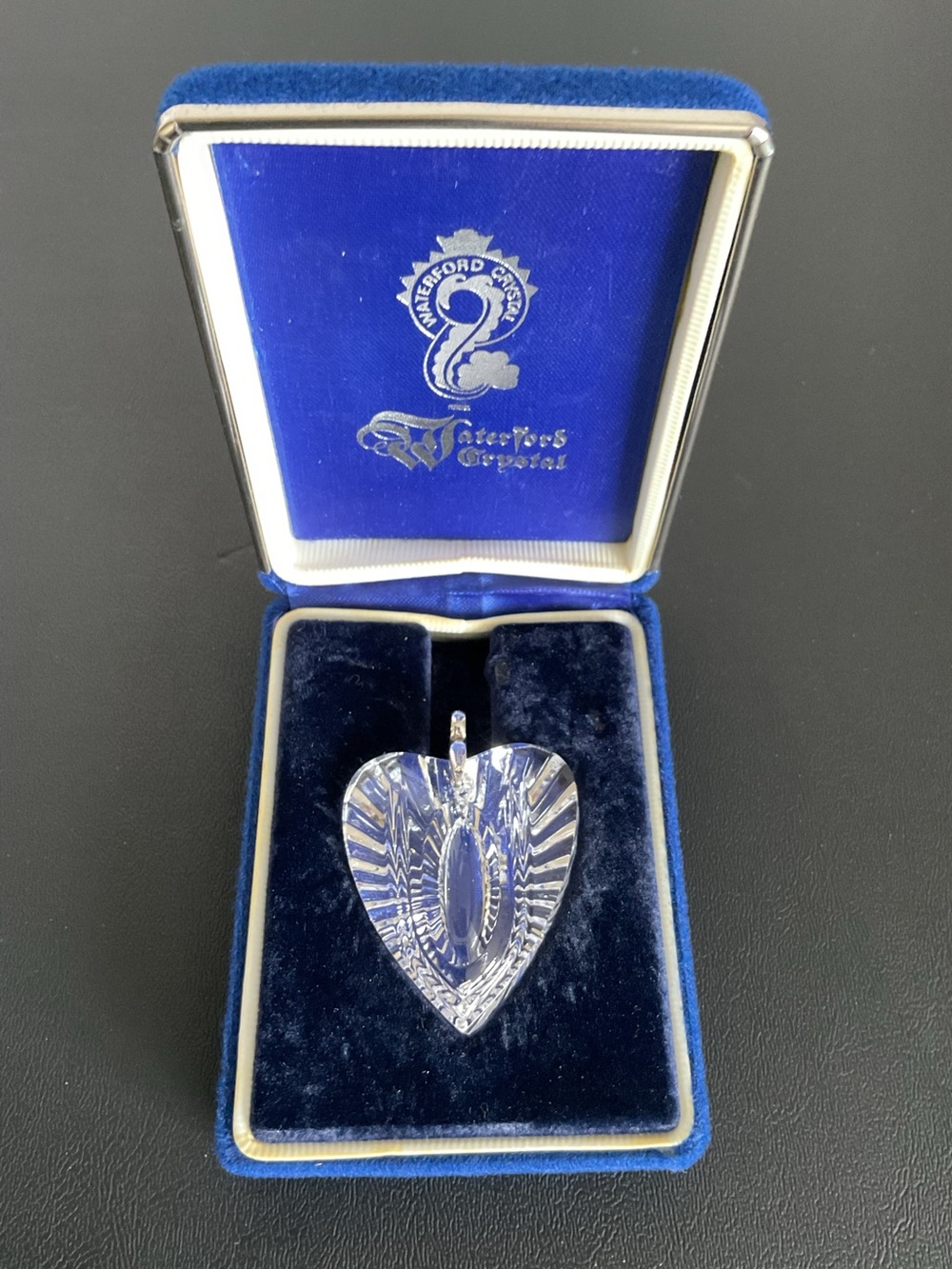 Waterford Faceted Crystal Heart Pendant with Original Box
